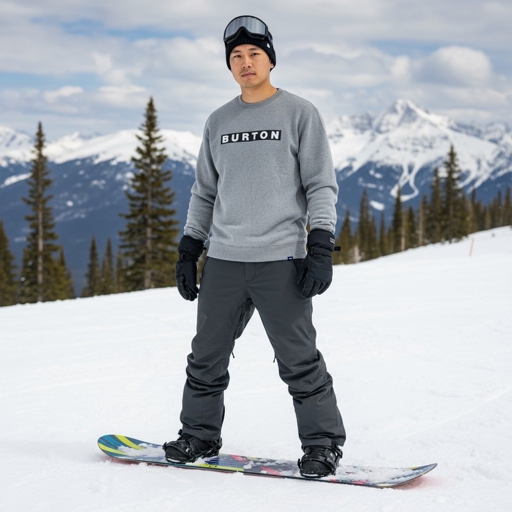 Burton Snowboard Sweatshirt Mens XLarge Grey Ski Fleece